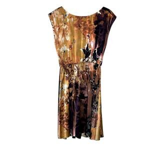ALICE+ OLIVIA MARI EASY‎    ABSTRACT PRINT SILK  DRESS SIZE M